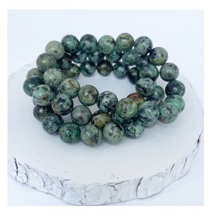 NWT Handmade Natural African Turquoise Stone Beaded Bracelet 3 Piece Set